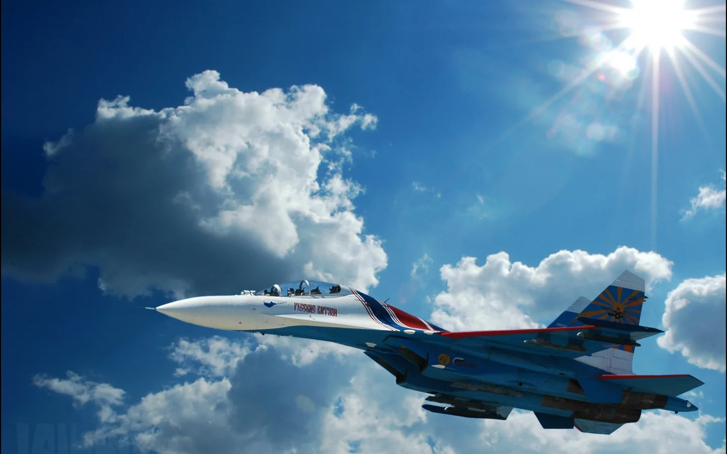 Су-27, истребитель, облака, небо