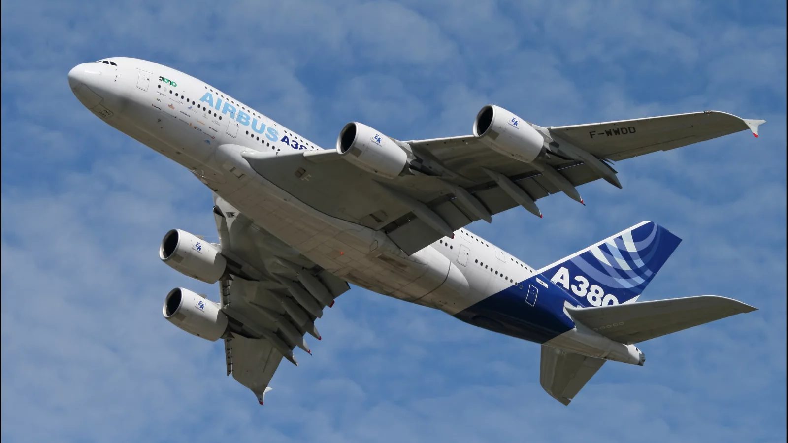 Airbus, полёт, A380, облака