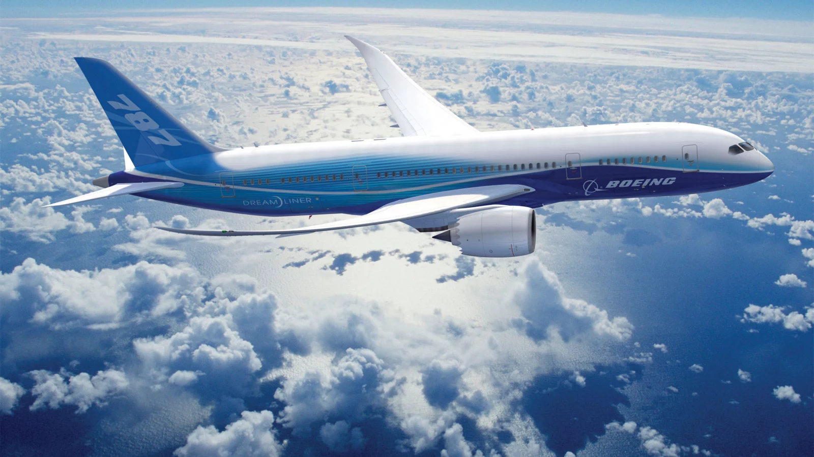 полёт, облака, boeing, 787, dreamline