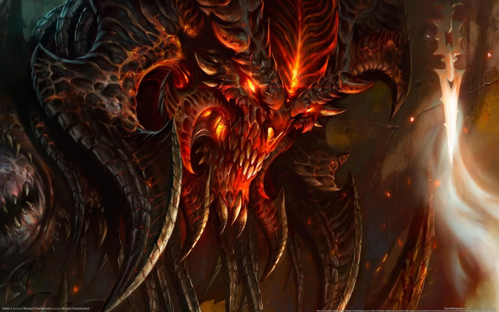 пламя, демон, diablo, зубы