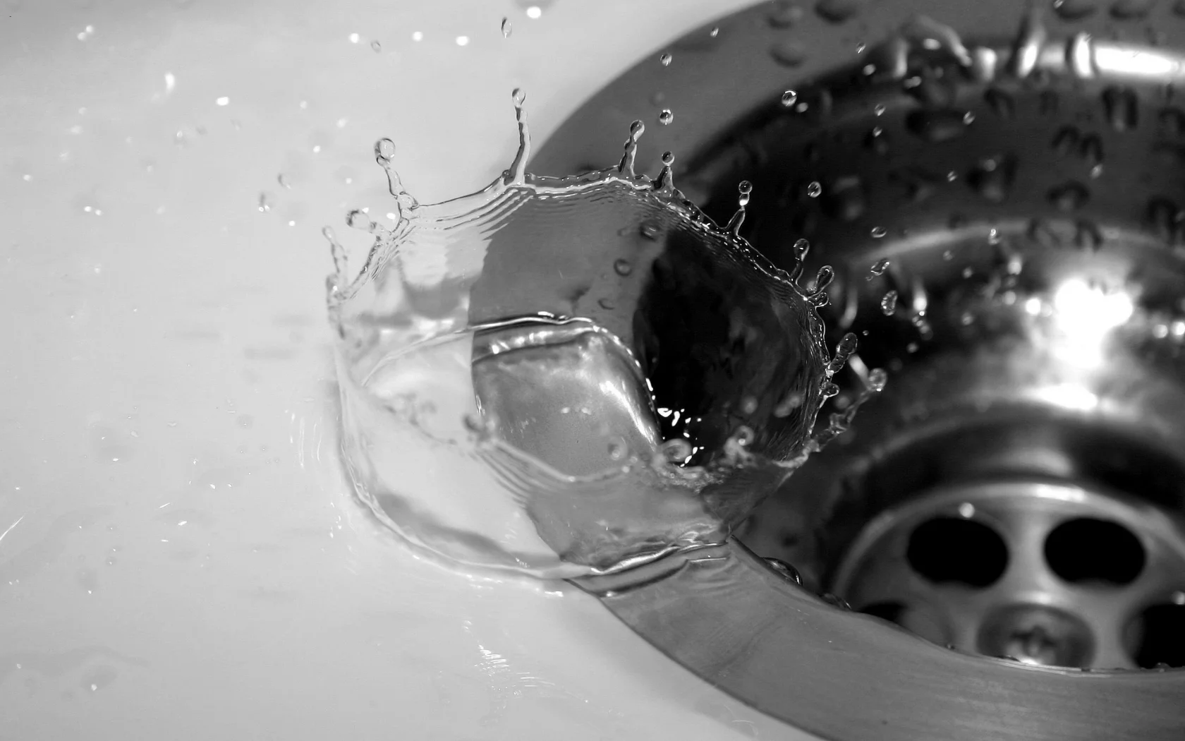 слив, капли, брызги, вода