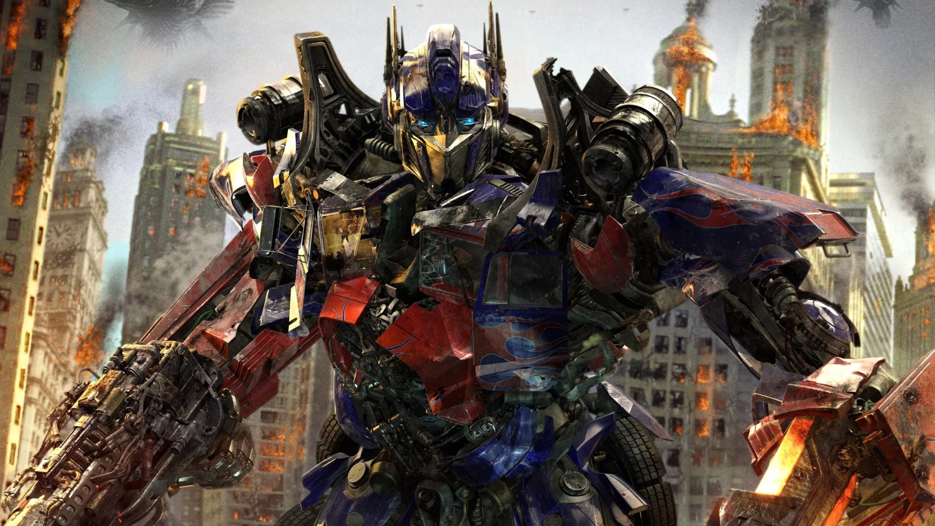 optimus prime, роботы, dark of the moon, майкл бэй, michael bay, тёмная сторона луны, оружие, город, трансформеры 3, transformers 3, battle, автоботы, оптимус прайм, фантастика, the movie