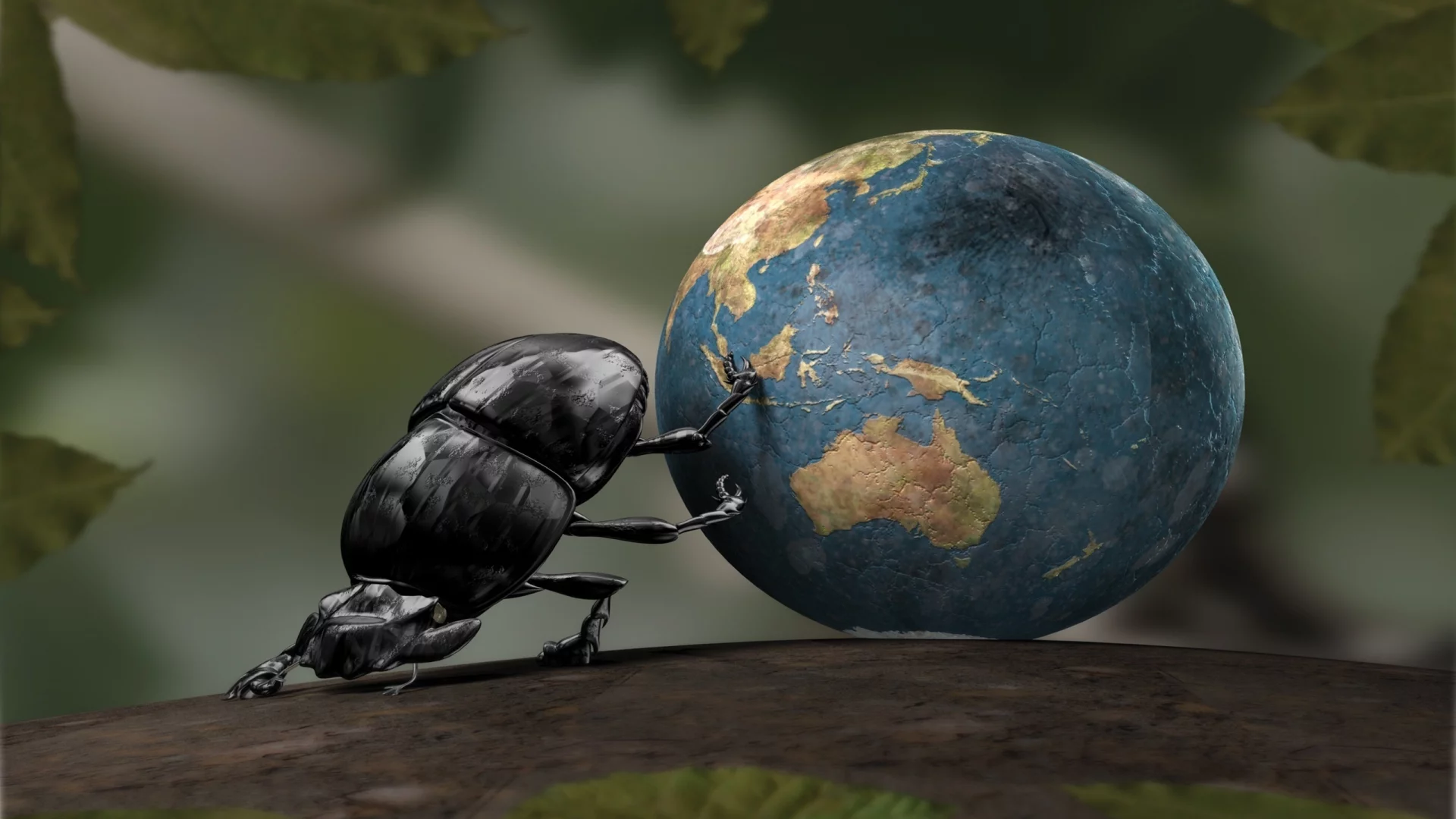 глобус, шар, 3D, жук, Фантазия