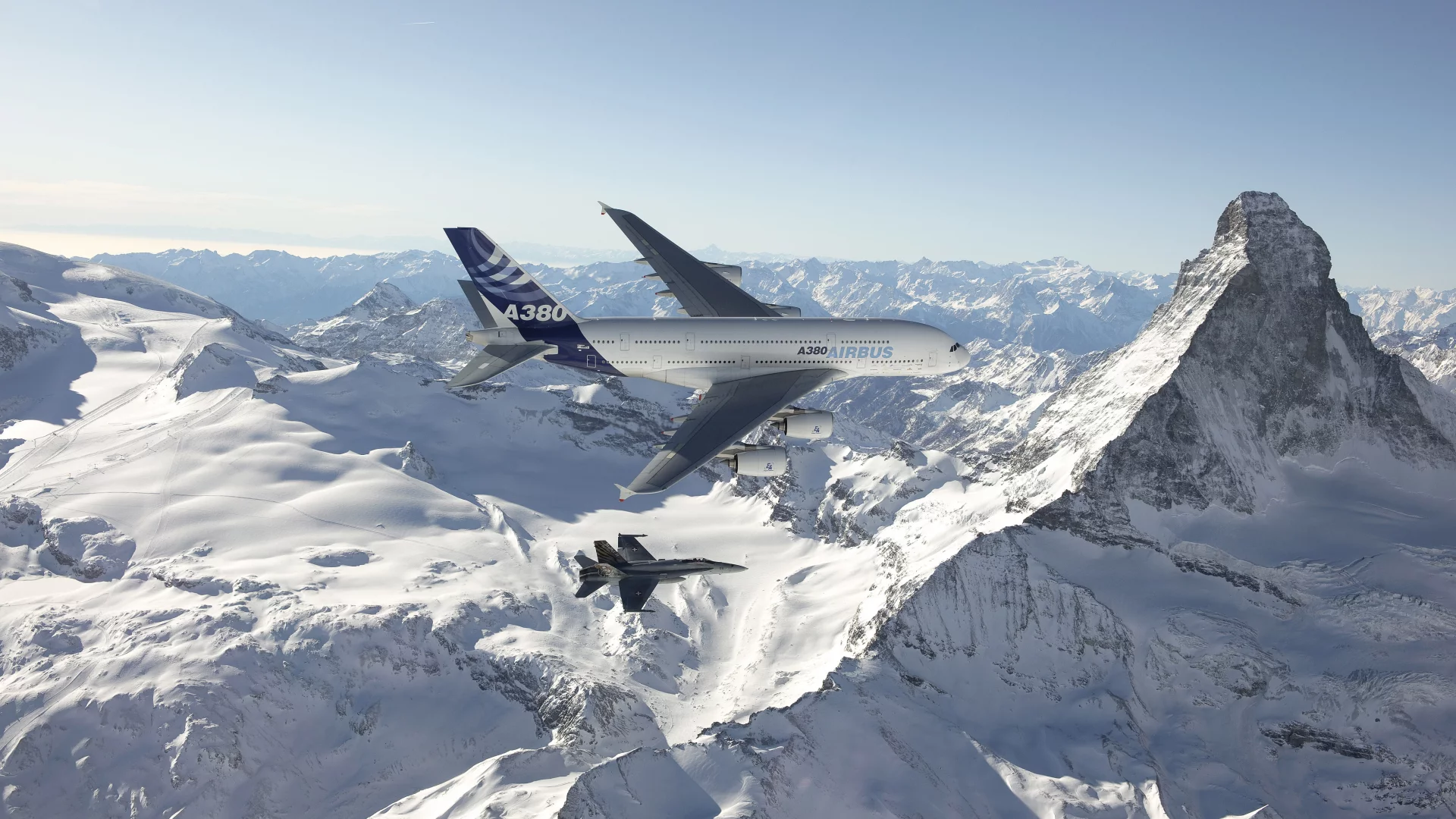 A380, полёт, Airbus, облака