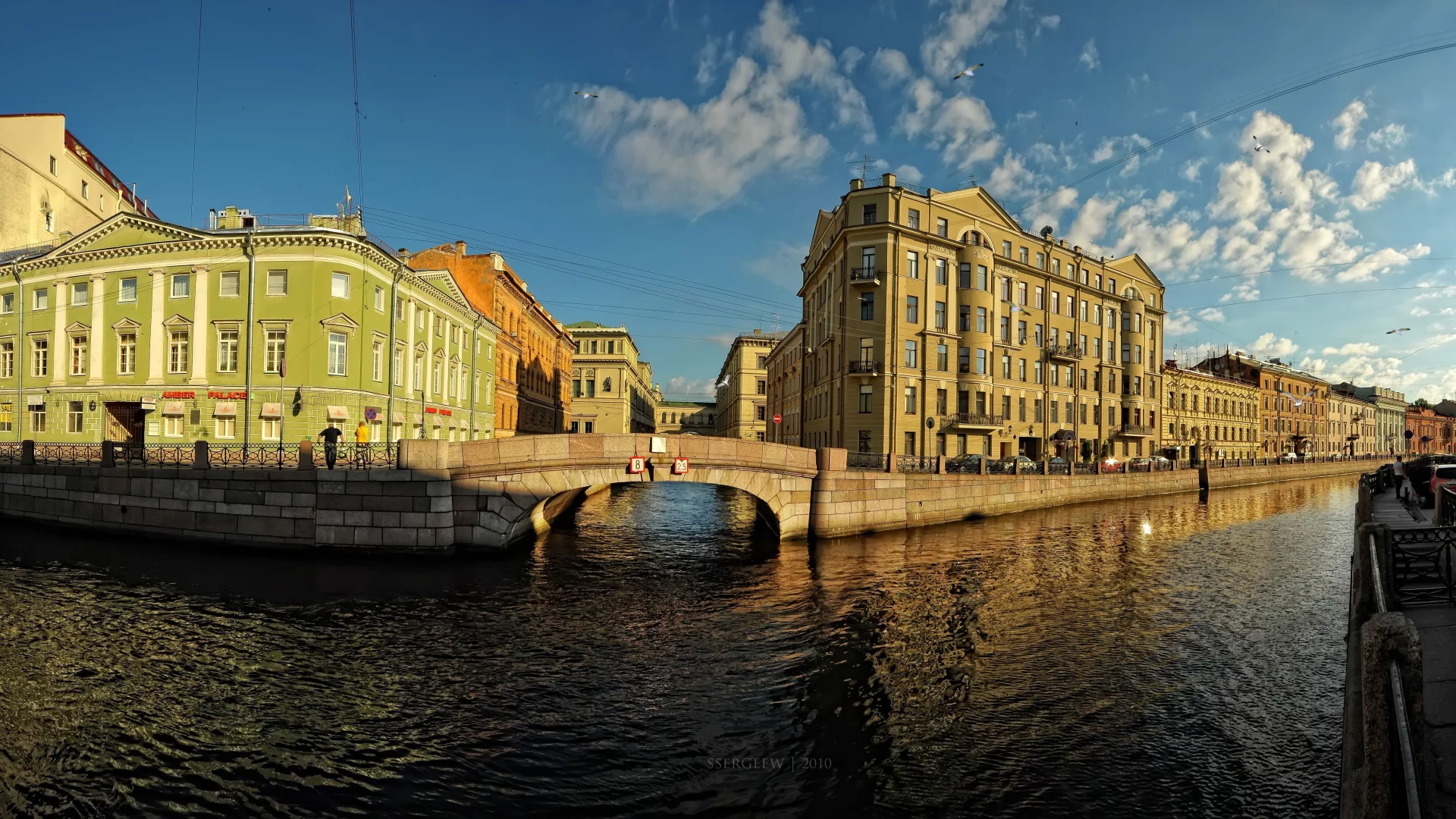 здания, санкт-петербург, набережная, мост