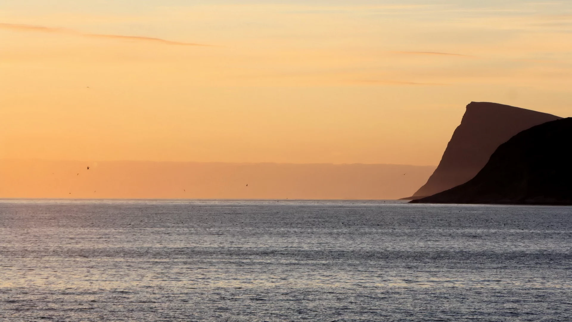 небо, море, пейзаж, закат, горы
