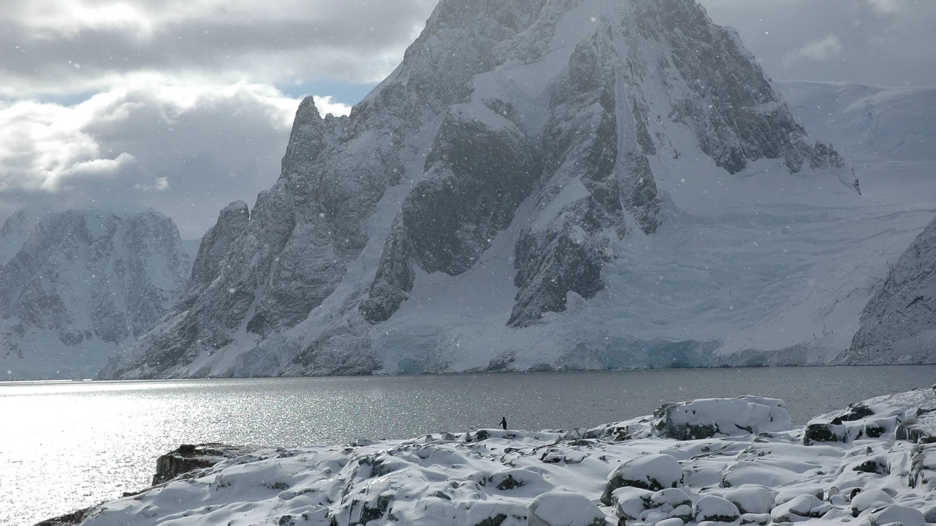 снег, гора, море