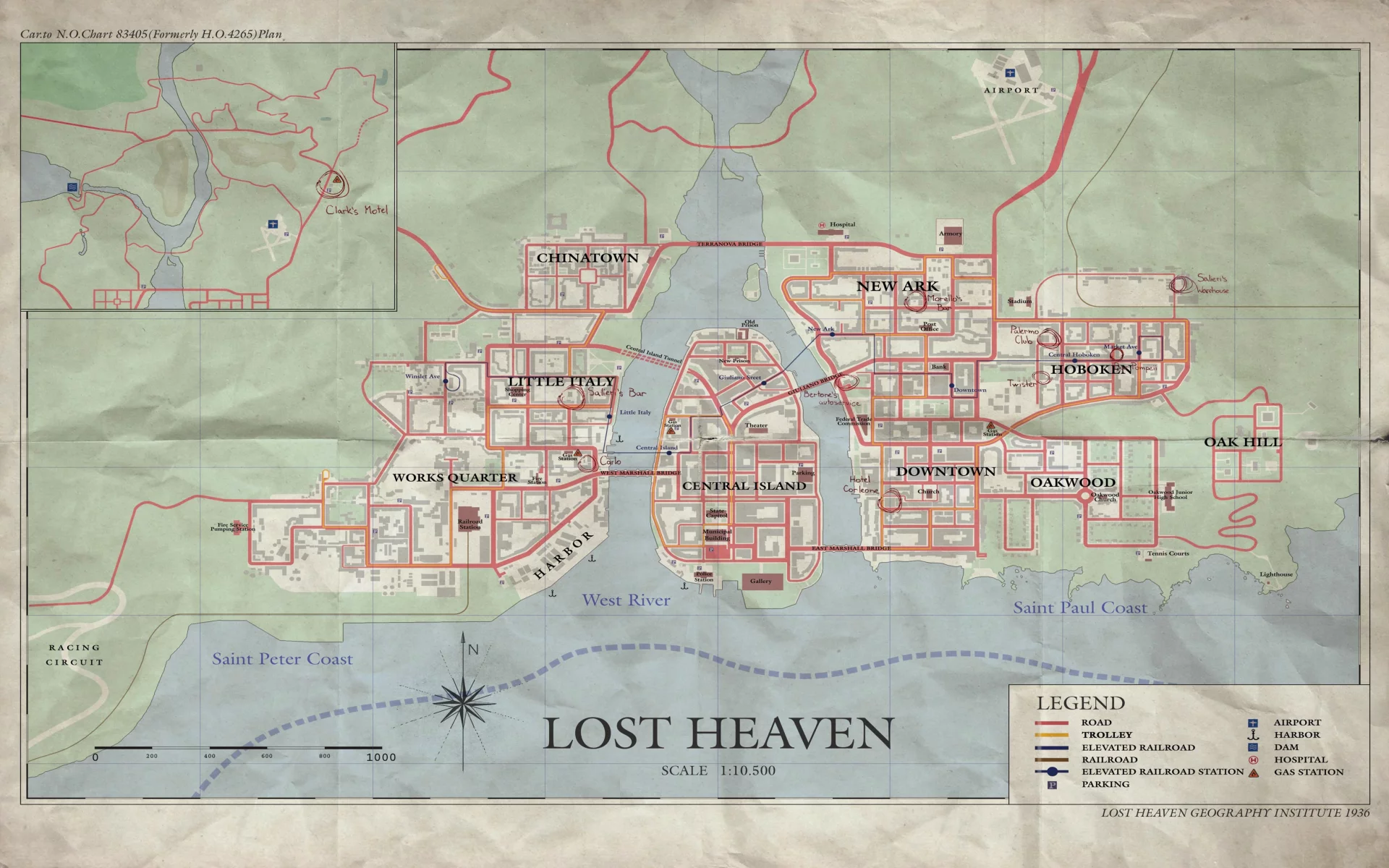 lost heaven, map, mafia