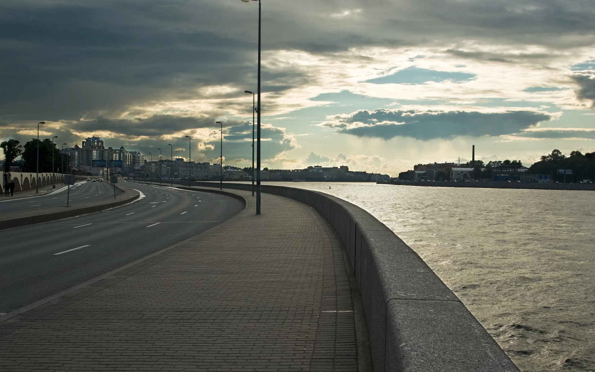 парапет, река, набережная