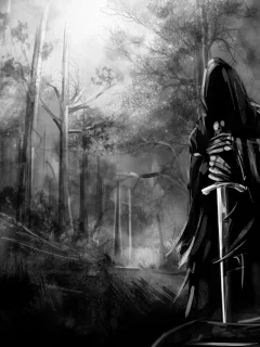 tree, меч, природа, nazgul, forest, лес, ghost, назгул, темные обои