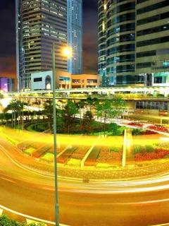 движение, ночь, night city, view, cars, мегаполис