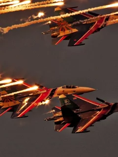 ИК, Су-27, полёт, вечер, Сухой