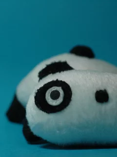 панда, игрушка, лежит