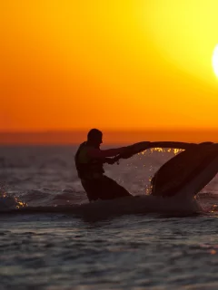 закат, море, Анапа, спорт, небо, мотоцикл