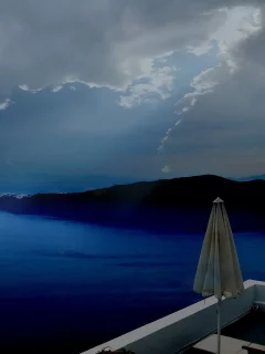 пейзаж, море, ночь, небо