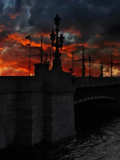 ночь, мост, санкт-петербург