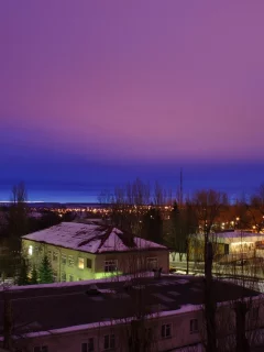 дома, закат, Небо