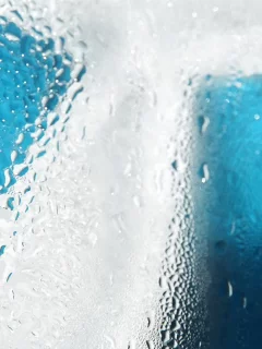 белый, силуэт, стекло, капли, вода