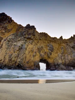 скала, закат, море