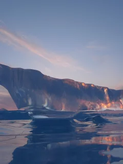 север, лёд, вода, небо
