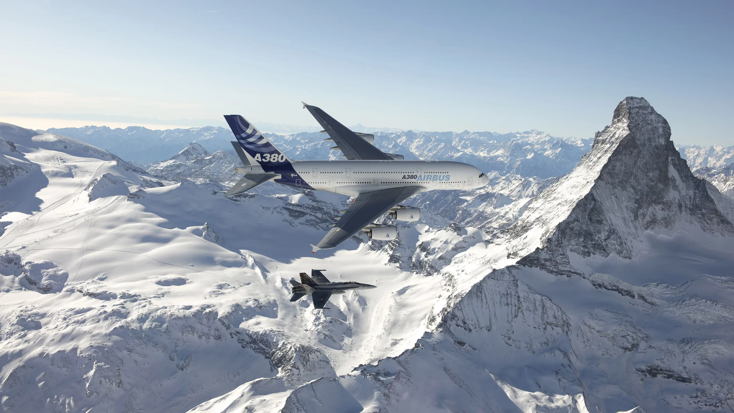 A380, полёт, Airbus, облака