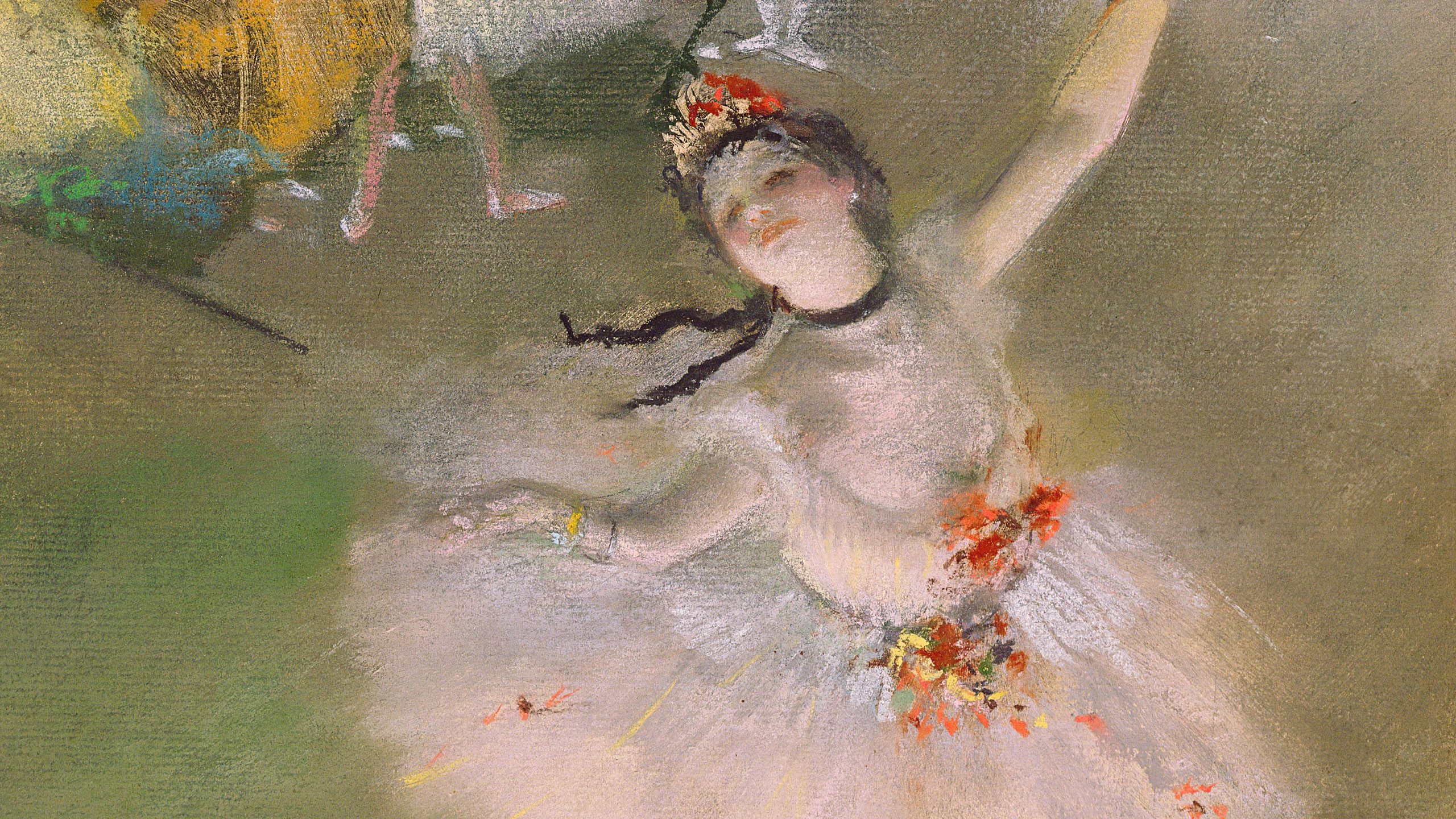 Сера, танец, сцена, картина, девушка, балерина, балет, танцовщица, пачка