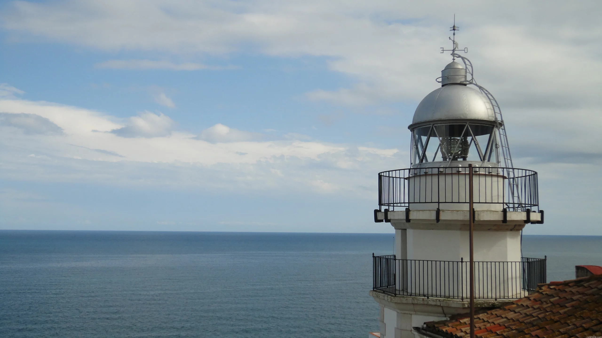 небо, горизонт, маяк, море