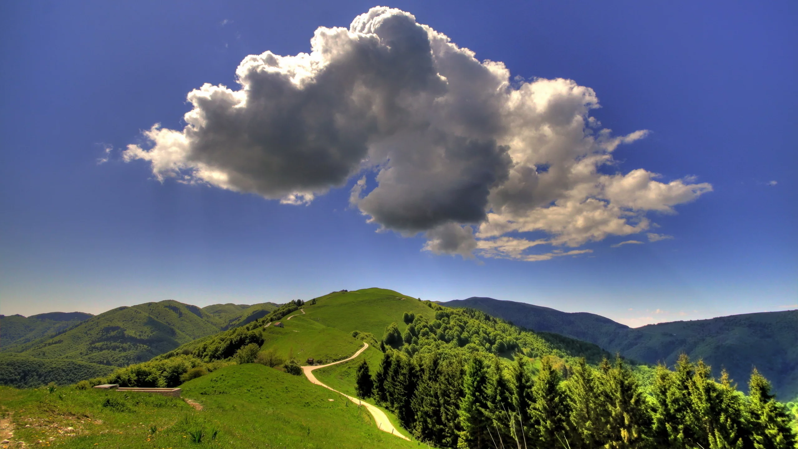 природа, гора, облако