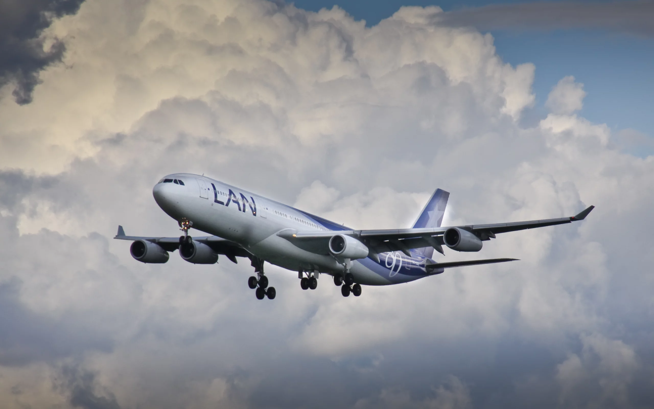 облака, Airbus, полёт, A340