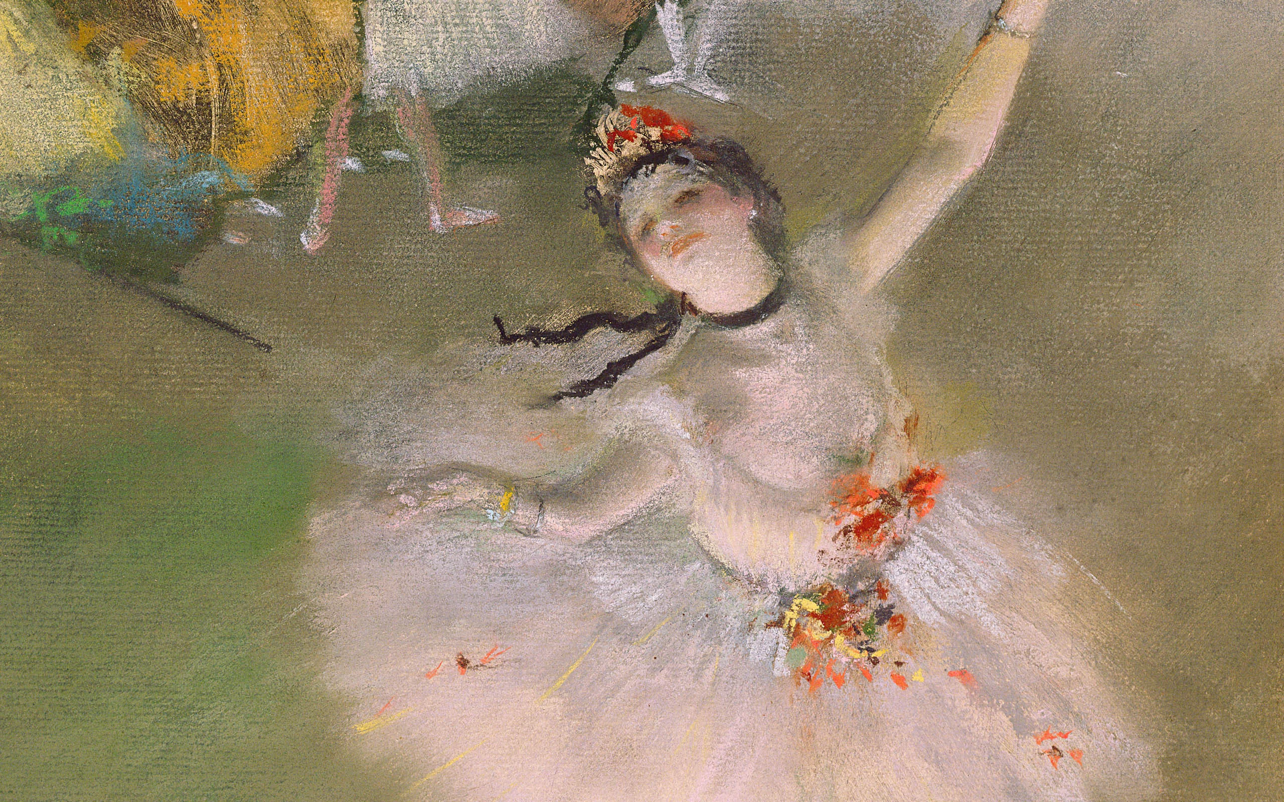 Сера, танец, сцена, картина, девушка, балерина, балет, танцовщица, пачка