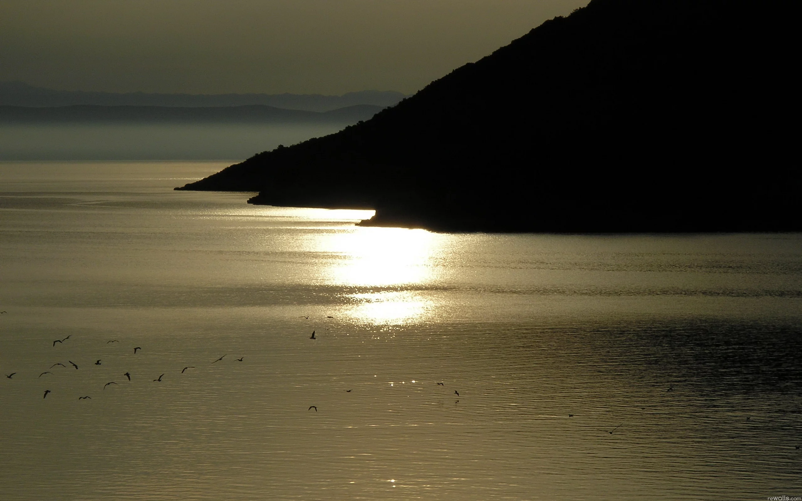 пейзаж, море, горы