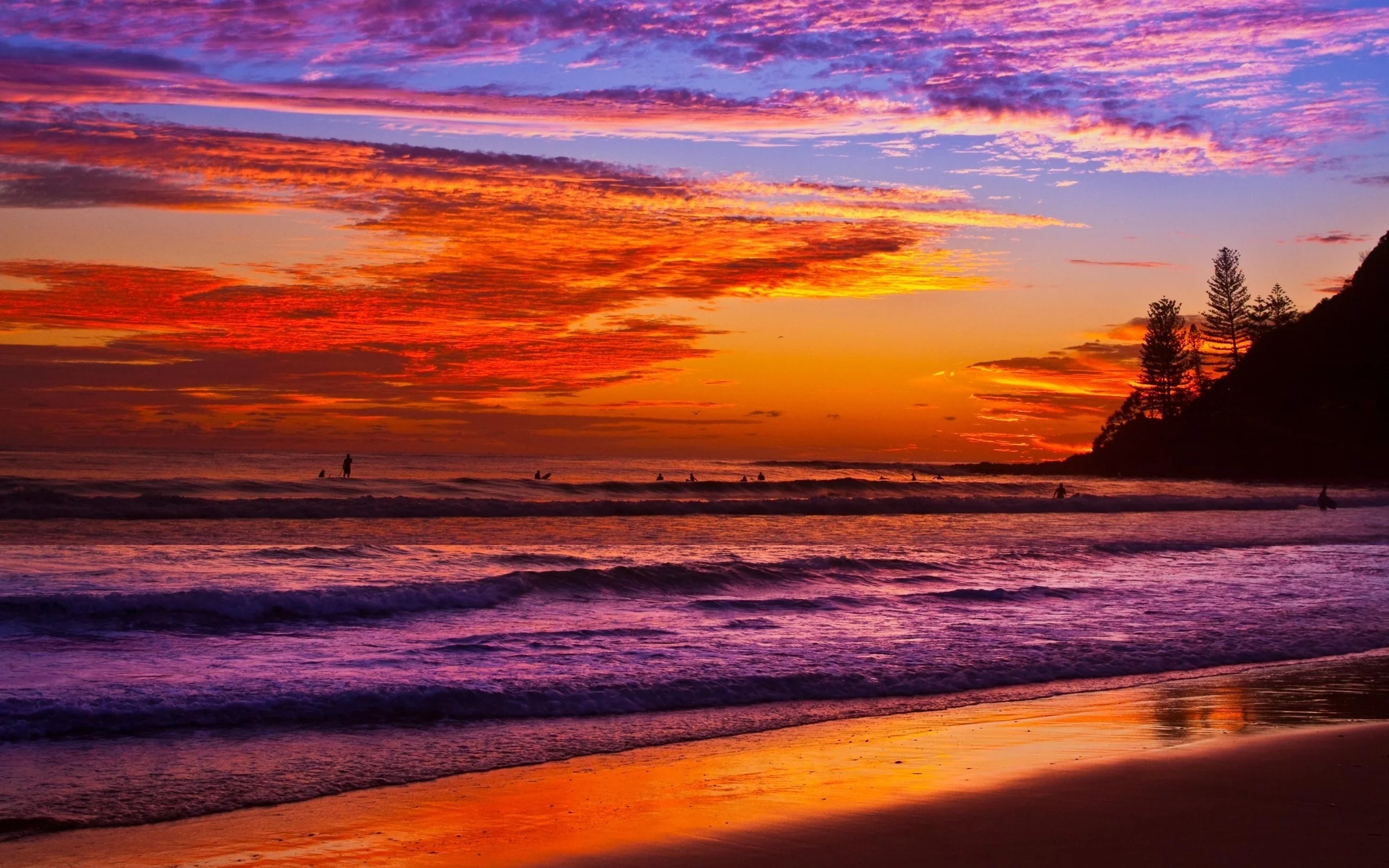 HDR, небо, море, закат