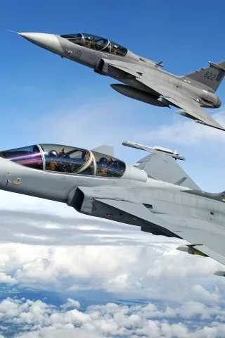 ETPS, Gripen, полёт, облака
