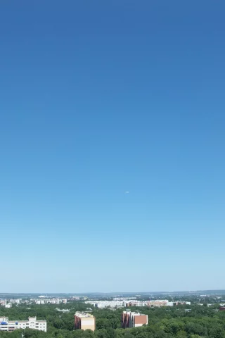 небо, самолет, город