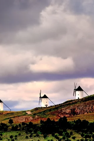 мельницы, пейзаж, небо
