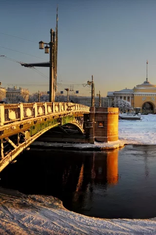 дворцовый мост, зимний дворец, санкт-петербург, адмиралтейство