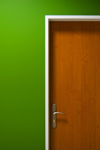 зеленый, дверь, ручка