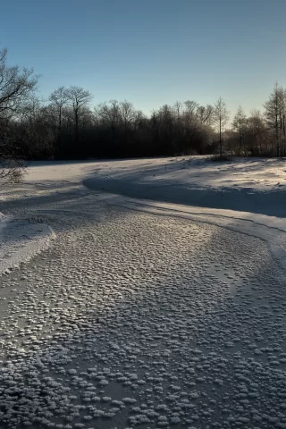 пейзаж, зима, природа, снег, река