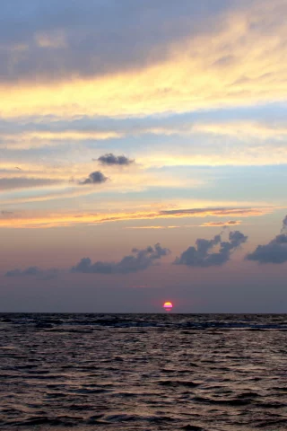 море, природа, закат, небо