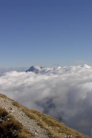 пейзаж, облака, горы