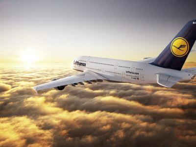 полёт, облака, A380, Airbus