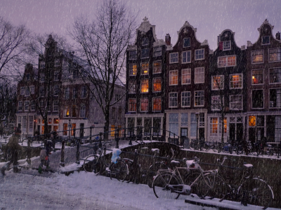 амстердам, снег