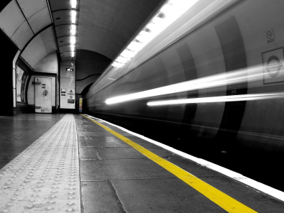 черно-белая, тоннель, метро