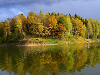 лето, река, пейзаж, природа