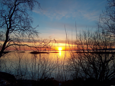 фото, закат, озеро