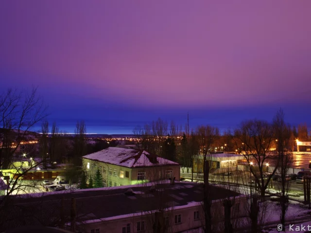 дома, закат, Небо