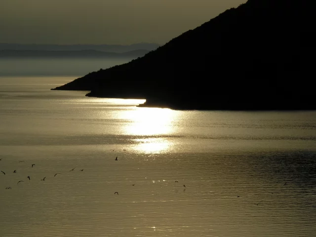 пейзаж, море, горы