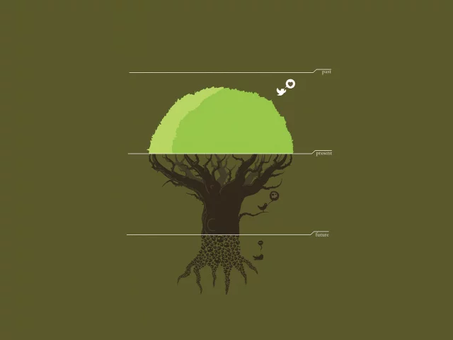 tree, future, дерево, past, птичка, present