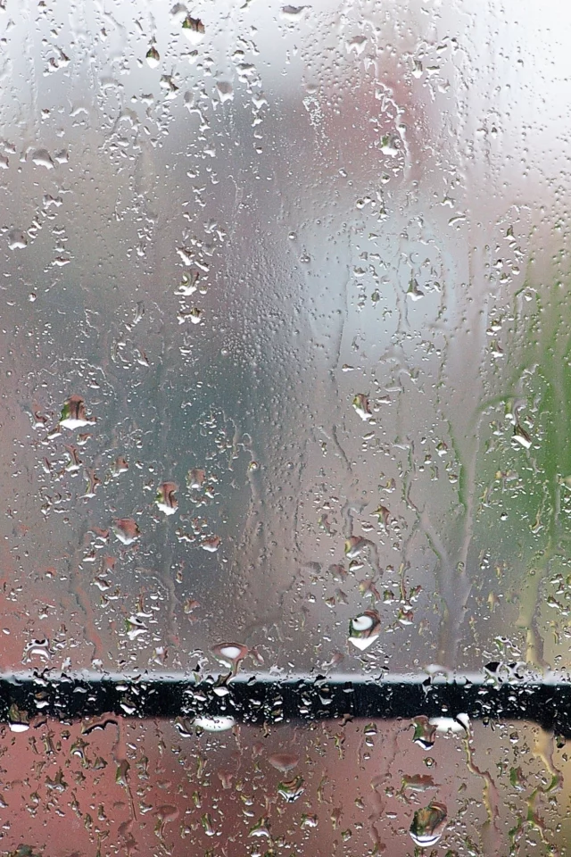 капли, вода, стекло, окно, дождь