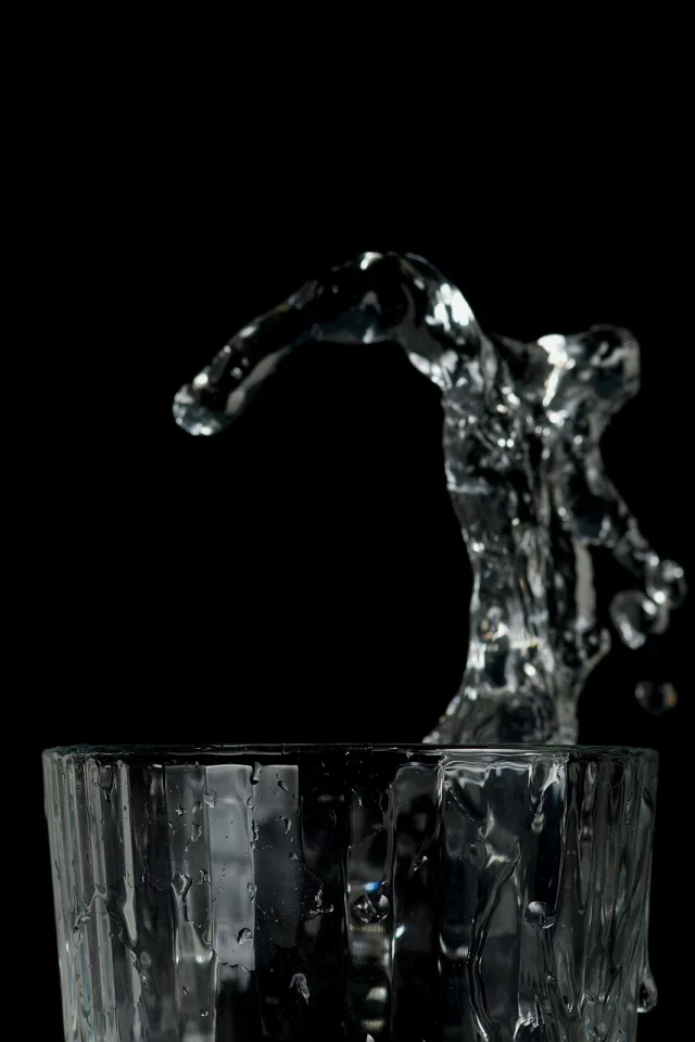 стакан, фон, чёрный, вода, брызги